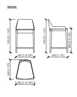 Барный стул Meroni & Calzani Liberty Stool