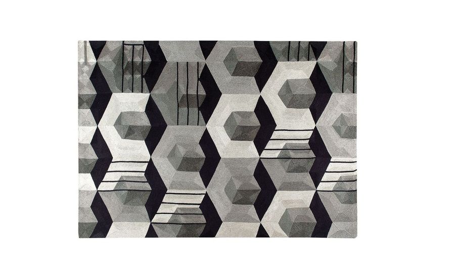 Черно-белый ковер Roche Bobois Hexagone