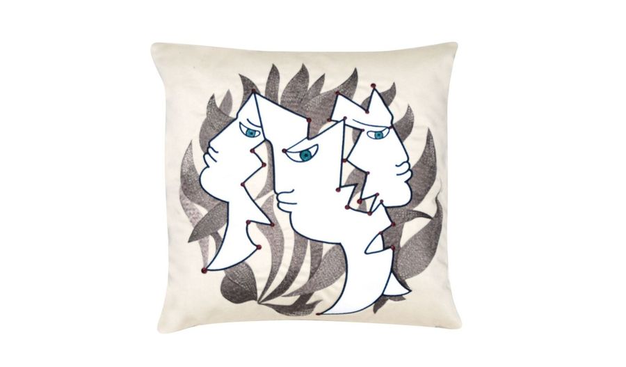 Стильная подушка Roche Bobois 3 Visages Jean Cocteau