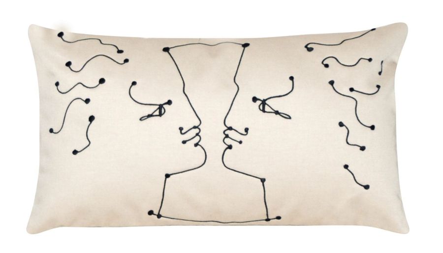 Оригинальная подушка Roche Bobois Face a Face Jean Cocteau