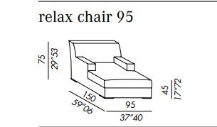 Мягкая кушетка Meridiani James Slim Relax Chair