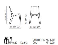 Обеденный стул с оригинальной геометрией Bonaldo Poly XO
