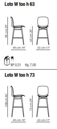 Дизайнерский барный стул Bonaldo Loto W too