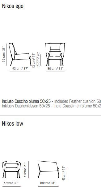 Удобное кресло на изящных ножках Bonaldo Nikos