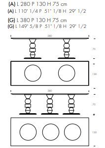 Большой стол Tonin Casa Big Pandora Table 8020FS