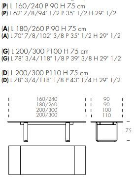 Раздвижной стол Tonin Casa Cube 8025AV_glass