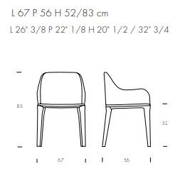 Стул с кожаной обивкой Tonin Casa Hug 7349_wood