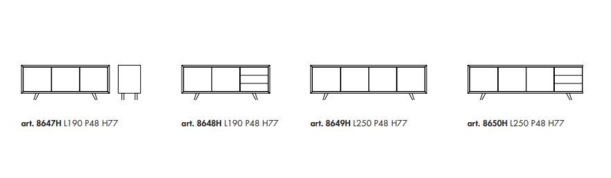 Современный буфет Tonin Casa Athena 8647H, 8648H, 8649H, 8650H