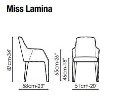 Стул с подлокотниками Bonaldo Miss Lamina