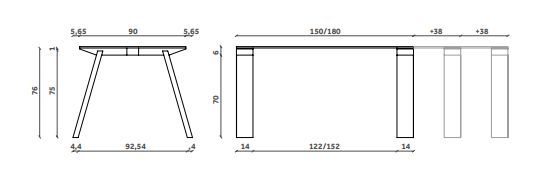 Стол-трансформер Miniforms Artù Extendible