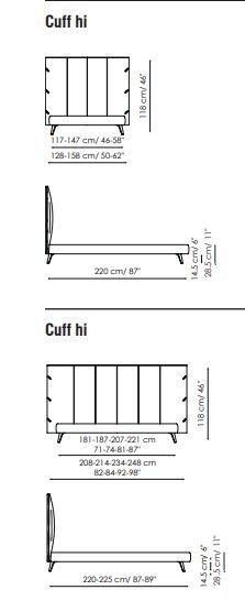 Кровать с высоким изголовьем Bonaldo Cuff hi