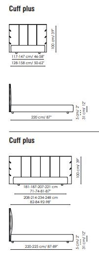 Кровать с высоким изголовьем Bonaldo Cuff plus, Cuff hi plus