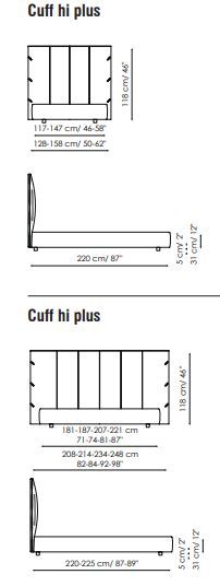 Кровать с высоким изголовьем Bonaldo Cuff plus, Cuff hi plus