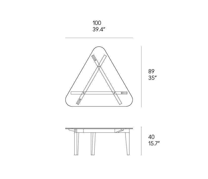 Треугольный столик Horm Autoreggente Tavolino