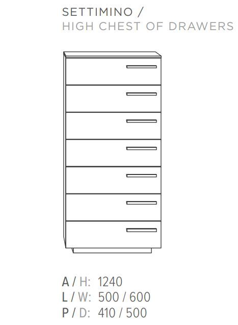 Высокий комод Guzzini & Fontana Bix Collection High Chest Of Drawers