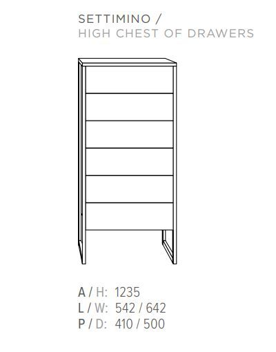 Высокий комод Guzzini & Fontana Misty Collection Hight Chest Of Drawers