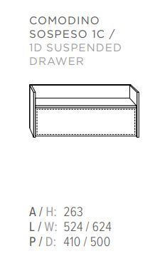 Тумба-ящик Guzzini & Fontana Ellington Collection 1D Suspended Drawer