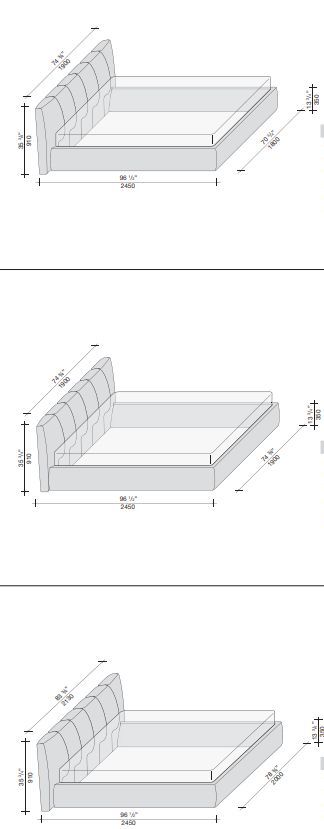 Кровать с мягким изголовьем LEMA Warp