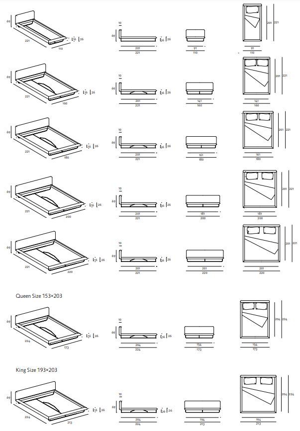 Односпальная или двуспальная кровать Living Divani Avalon Bed