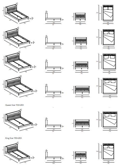 Кровать с высоким изголовьем Living Divani Lipp Bed