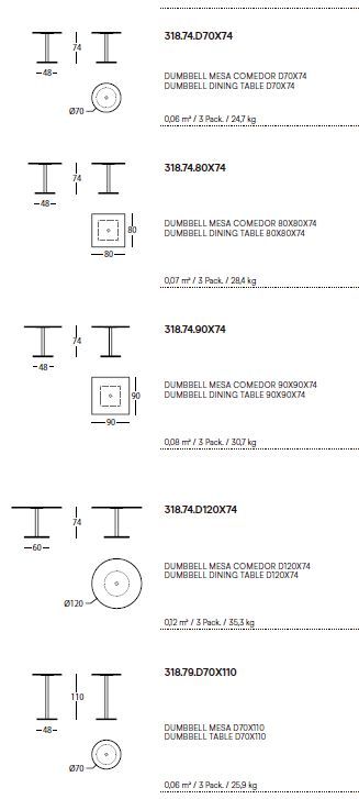 Обеденный стол Sancal Dumbbell