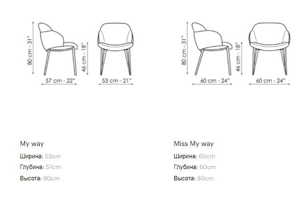 Современный стул Bonaldo My way, Miss My way