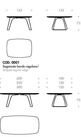 Деревянный стол Tonin Casa Brenta T8057FSW_wood