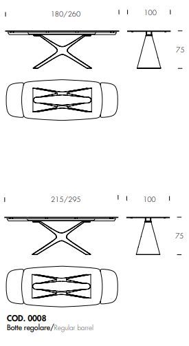 Раздвижной стол Tonin Casa Calliope T8090ALC_ceramic