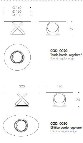 Круглый стол Tonin Casa Capri T8069FSG_glass