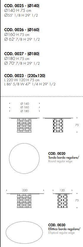 Круглый стол Tonin Casa Colosseo T8076FSG_glass