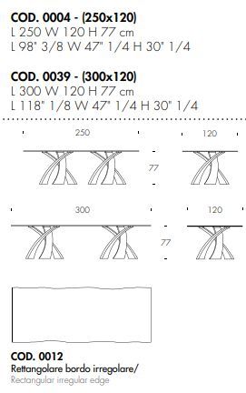 Дизайнерский стол Tonin Casa Big Eliseo T8061FSSW_irregular wood