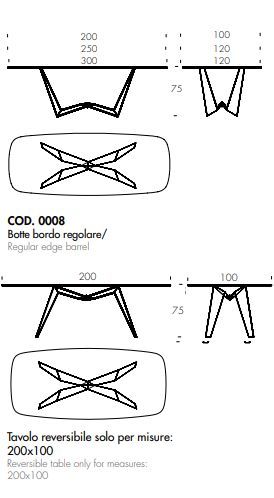 Дизайнерский стол Tonin Casa Reverse T8094FSSW_solid wood