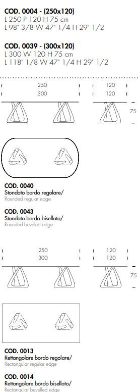 Обеденный стол Tonin Casa Big Rizoma T8039FSG_glass