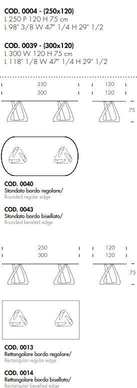 Обеденный стол Tonin Casa Big Rizoma T8039FSG_glass