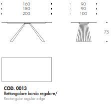 Дизайнерский стол Tonin Casa Ventaglio T8011FSC_ceramic