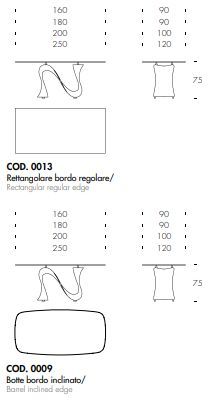 Стеклянный стол Tonin Casa Wave T8014FSG_glass