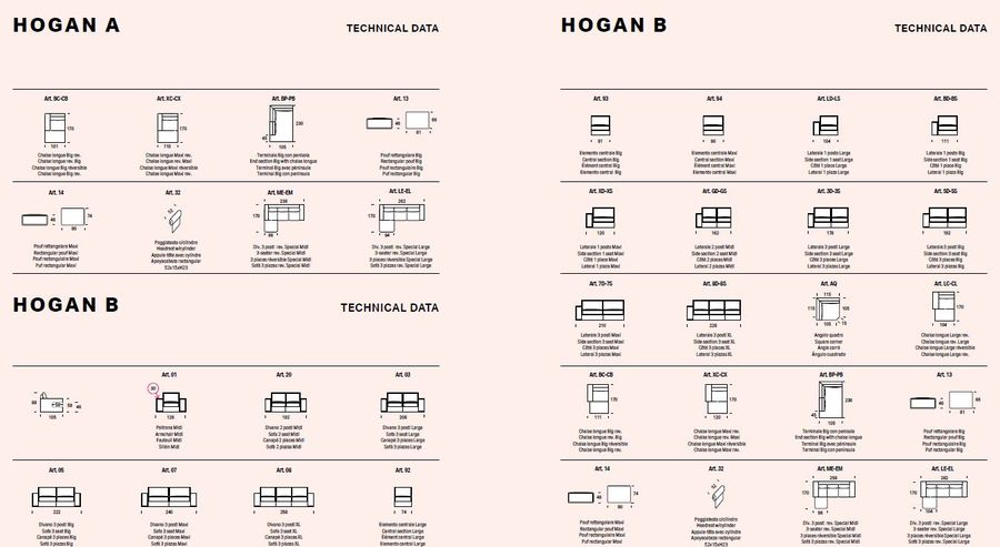 Стильный диван Felis Hogan A, B