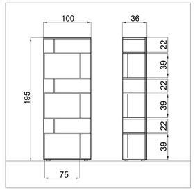 Книжные шкафы Tonin Casa BAIXA - 7242 01