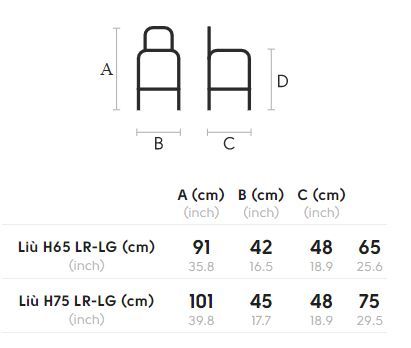 Барный стул Midj Liù H65/H75 LR-LG