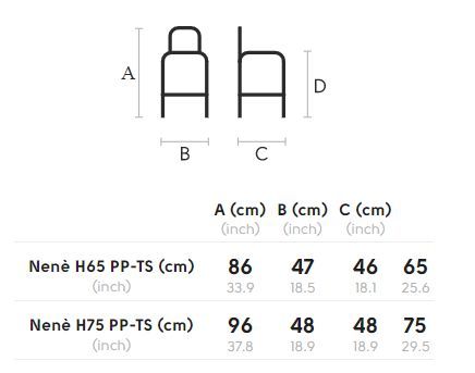 Стул для бара Midj Nenè H65/H75 PP-TS