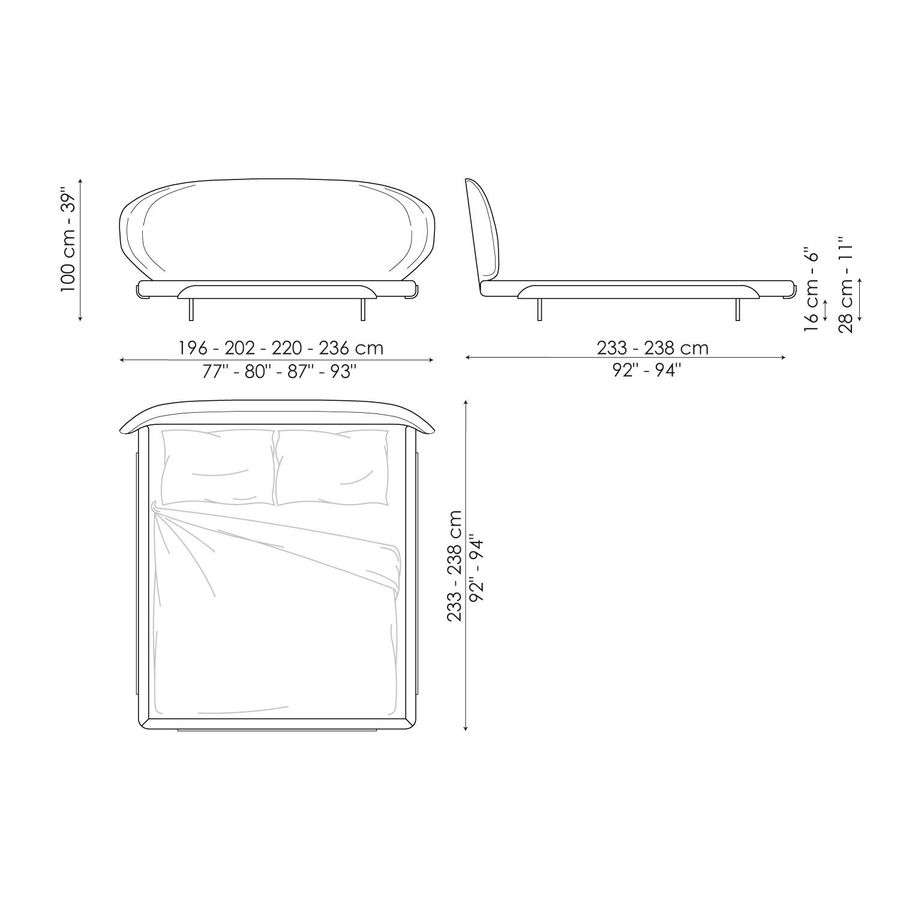 Текстильная кровать Bonaldo Olos Bed