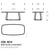 Современный стол Tonin Casa Branch_ceramic T6965FSC