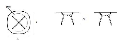 Дизайнерский стол Sovet Italia Arkos shaped
