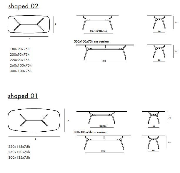 Прямоугольный стол Sovet Italia Arkos shaped