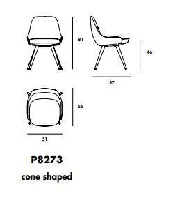 Обеденный стул Sovet Italia Cadira S cone shaped