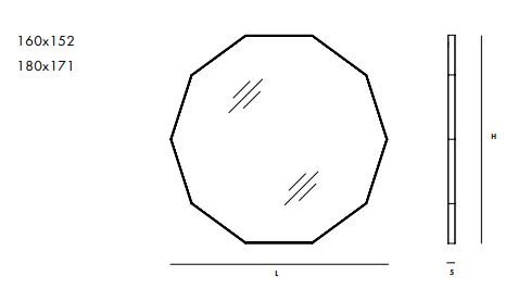 Дизайнерское зеркало Sovet Italia Visual Decagonal