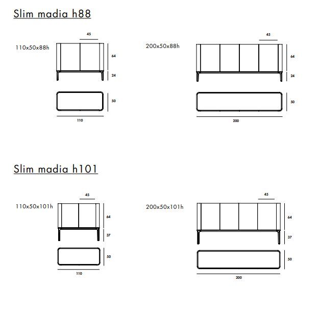 Современный сервант Sovet Italia Madia Slim 4 Doors
