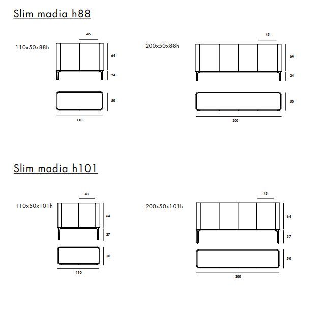 Современный сервант Sovet Italia Madia Slim 4 Doors