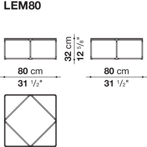 Стеклянный столик B&B Lemante