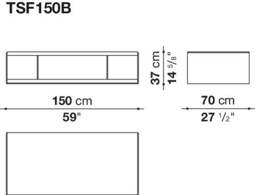 Прямоугольный столик B&B Surface